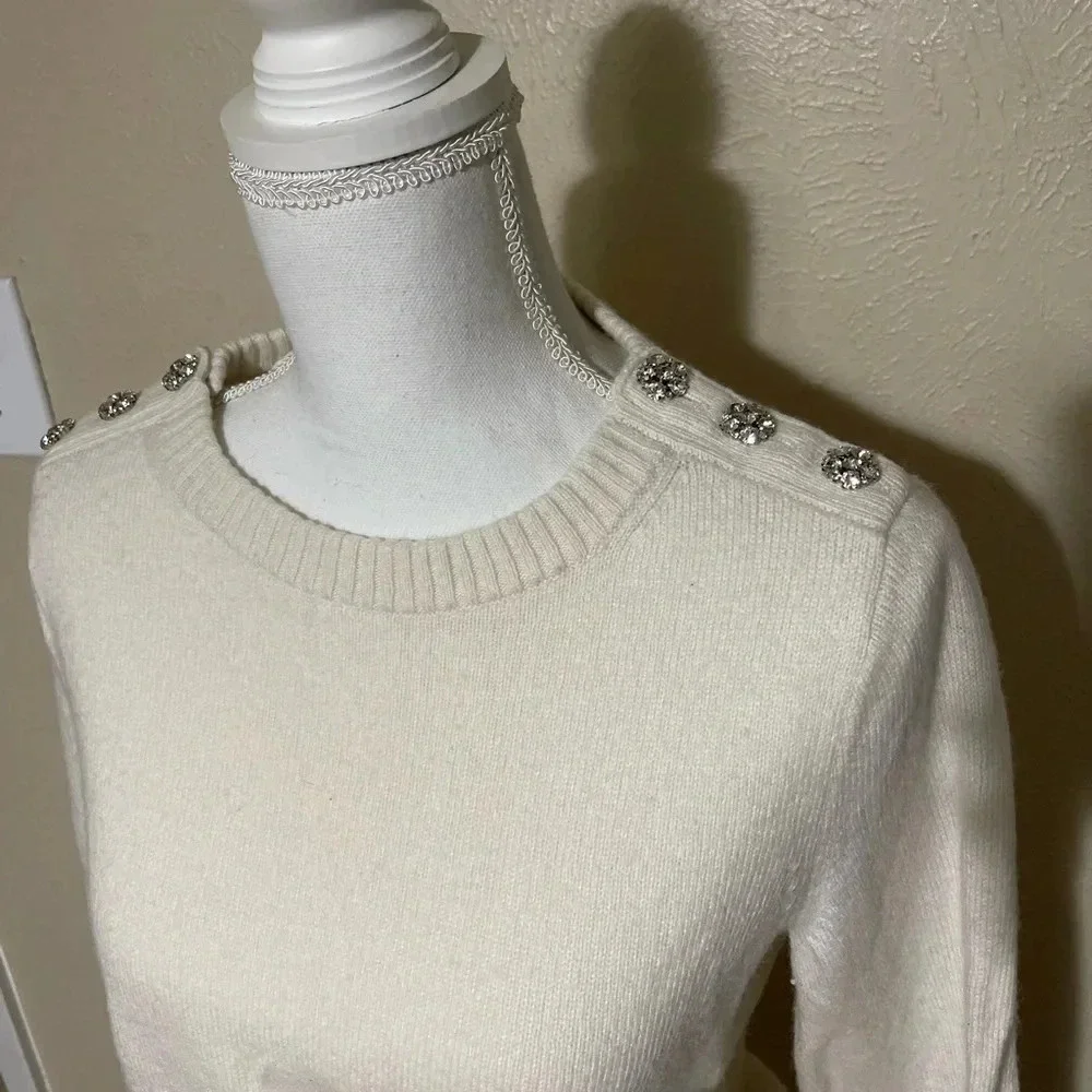 J. Crew Crewneck Sweater Rhinestones Medium